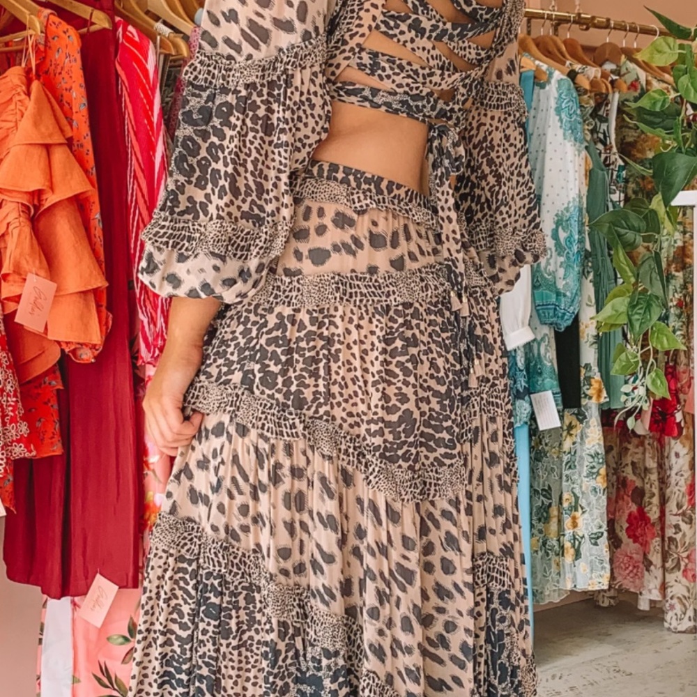 Zimmermann Tan and Black Midi Dress - Picture 2 of 5